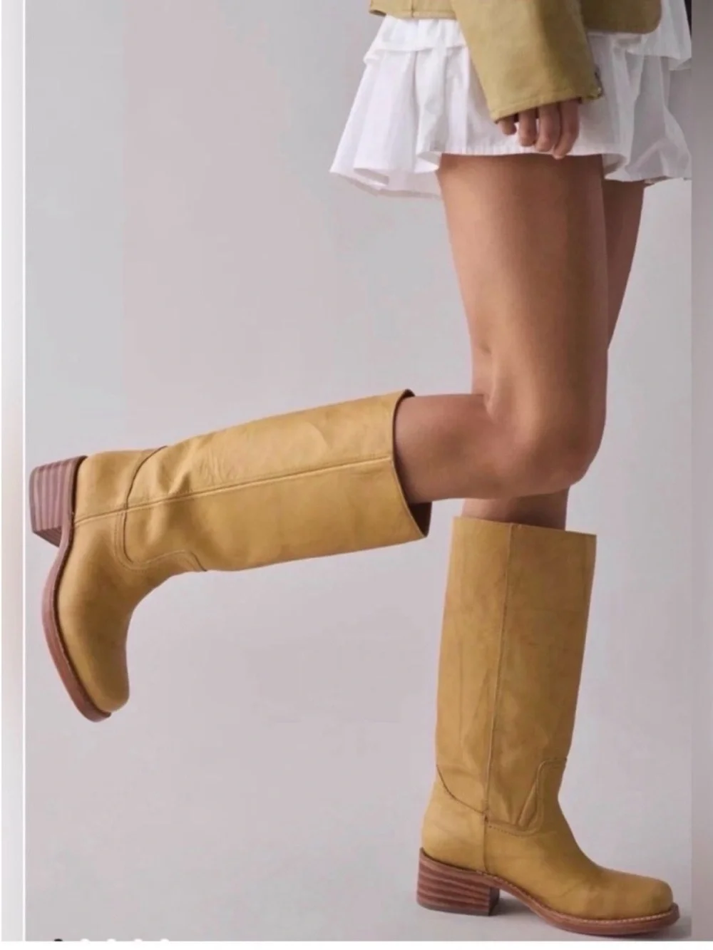 NEW FRYE Campus 14L Boots in Banana Sz: 9.5 Genuine Leather Tall Boots $498